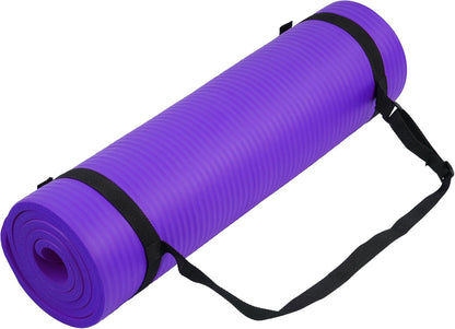 Extra Thick 1/2" High-Density Yoga Mat with Strap