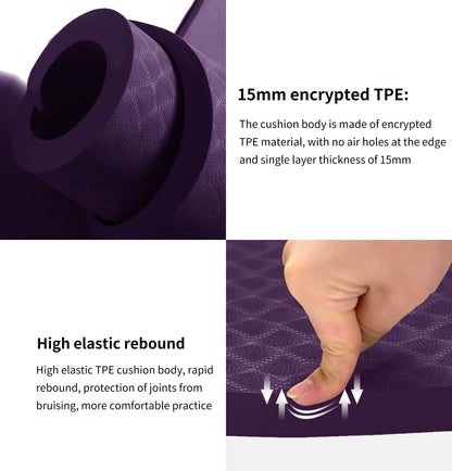 Nuveti Large Thick Yoga & Exercise Mat with Bag