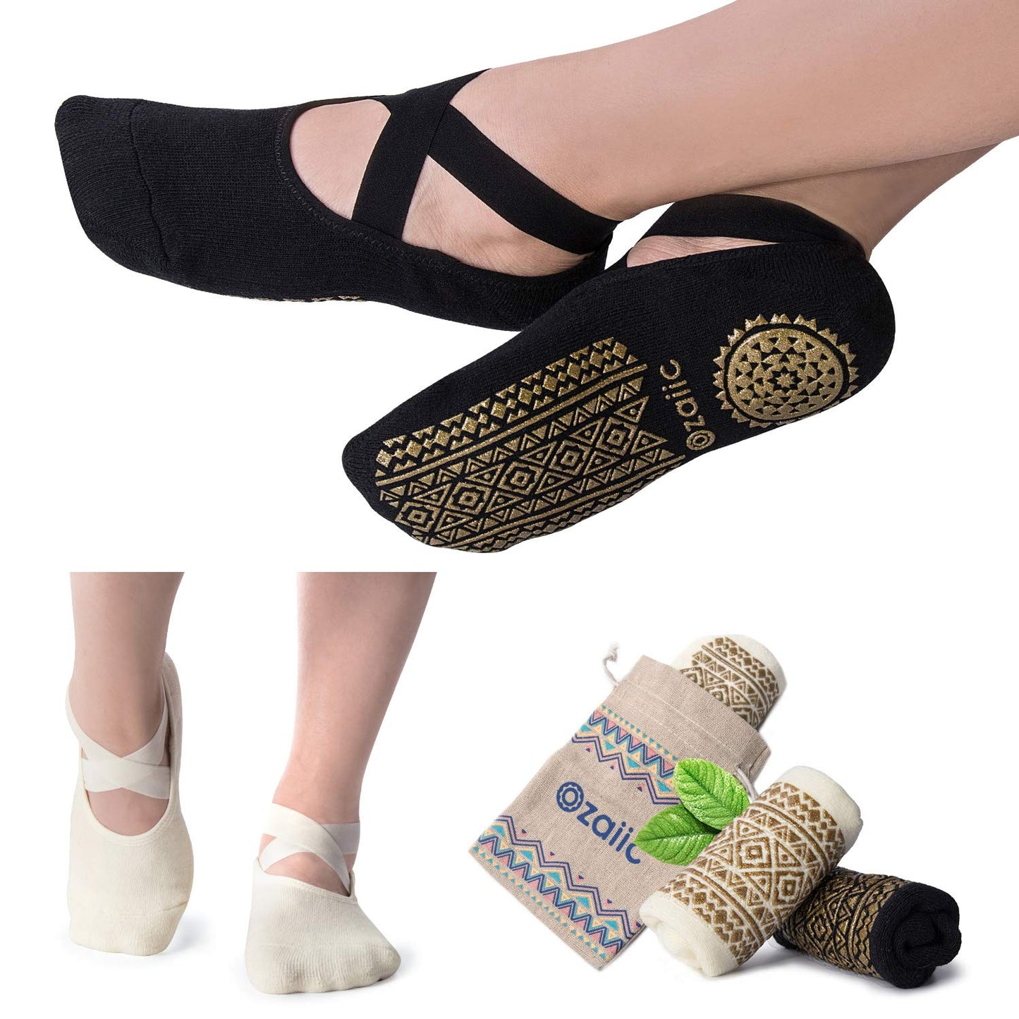 Ozaiic Non-Slip Yoga Socks for Women