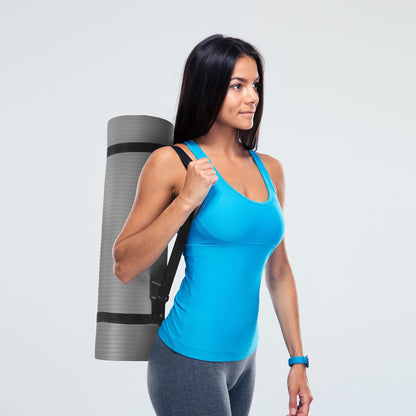 Extra Thick 1/2" High-Density Yoga Mat with Strap