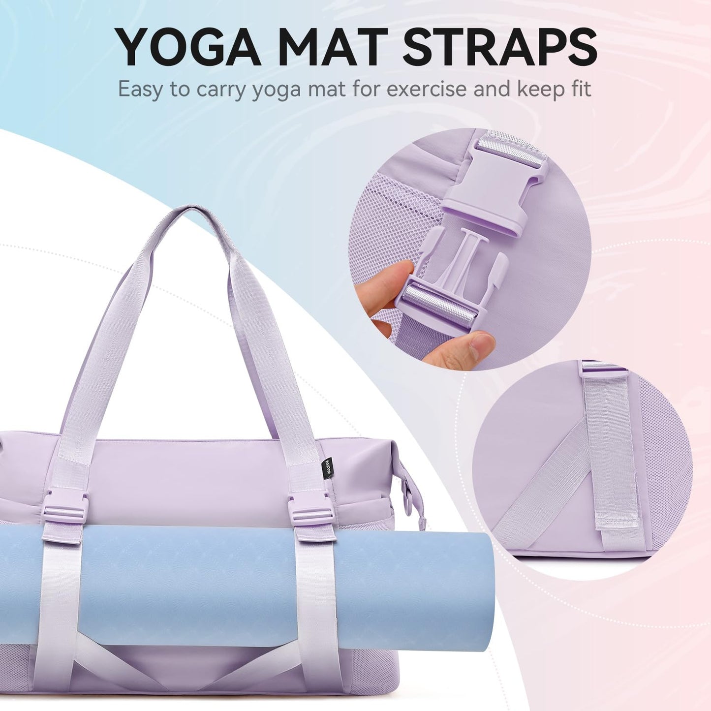 MAXTOP Women’s Gym & Yoga Duffle Bag with Shoe Pouches