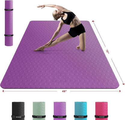 HAPBEAR Extra-Large Non-Slip Yoga & Exercise Mat