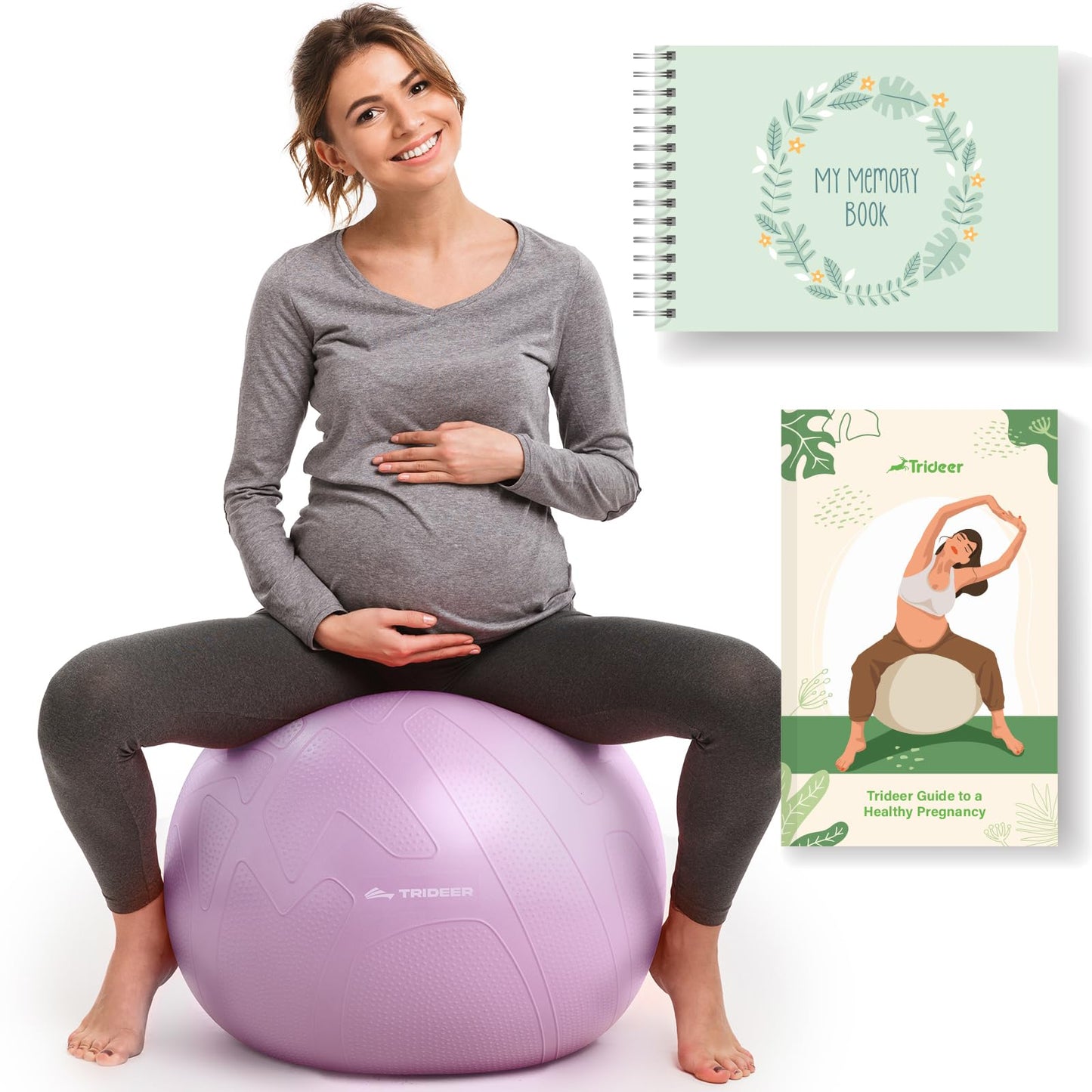 Trideer Pregnancy Yoga Ball – 440LB Anti-Burst, Non-Slip