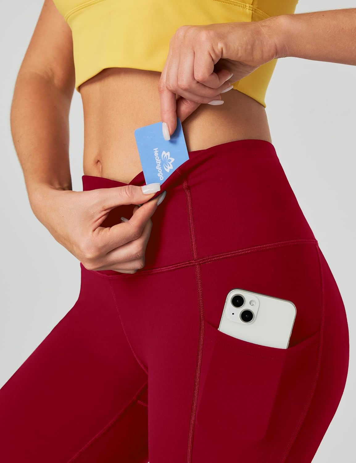 Heathyoga Women’s Capri Leggings with Pockets