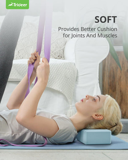 Trideer Yoga Blocks 2-Pack – Non-Slip Foam