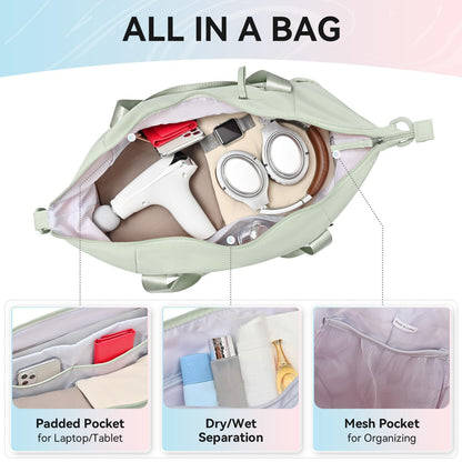 MAXTOP Women’s Gym & Yoga Duffle Bag with Shoe Pouches
