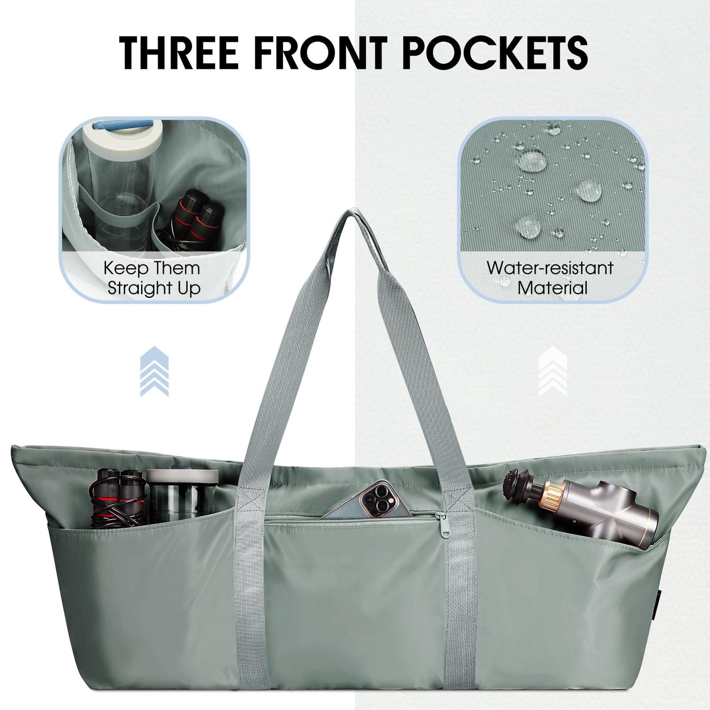 Large Yoga Mat Bag with Shoe & Wet Pocket
