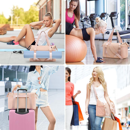 MAXTOP Women’s Gym & Yoga Duffle Bag with Shoe Pouches