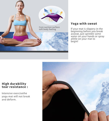 Cifupy Double-Sided Non-Slip Yoga Mat with Strap & Bag
