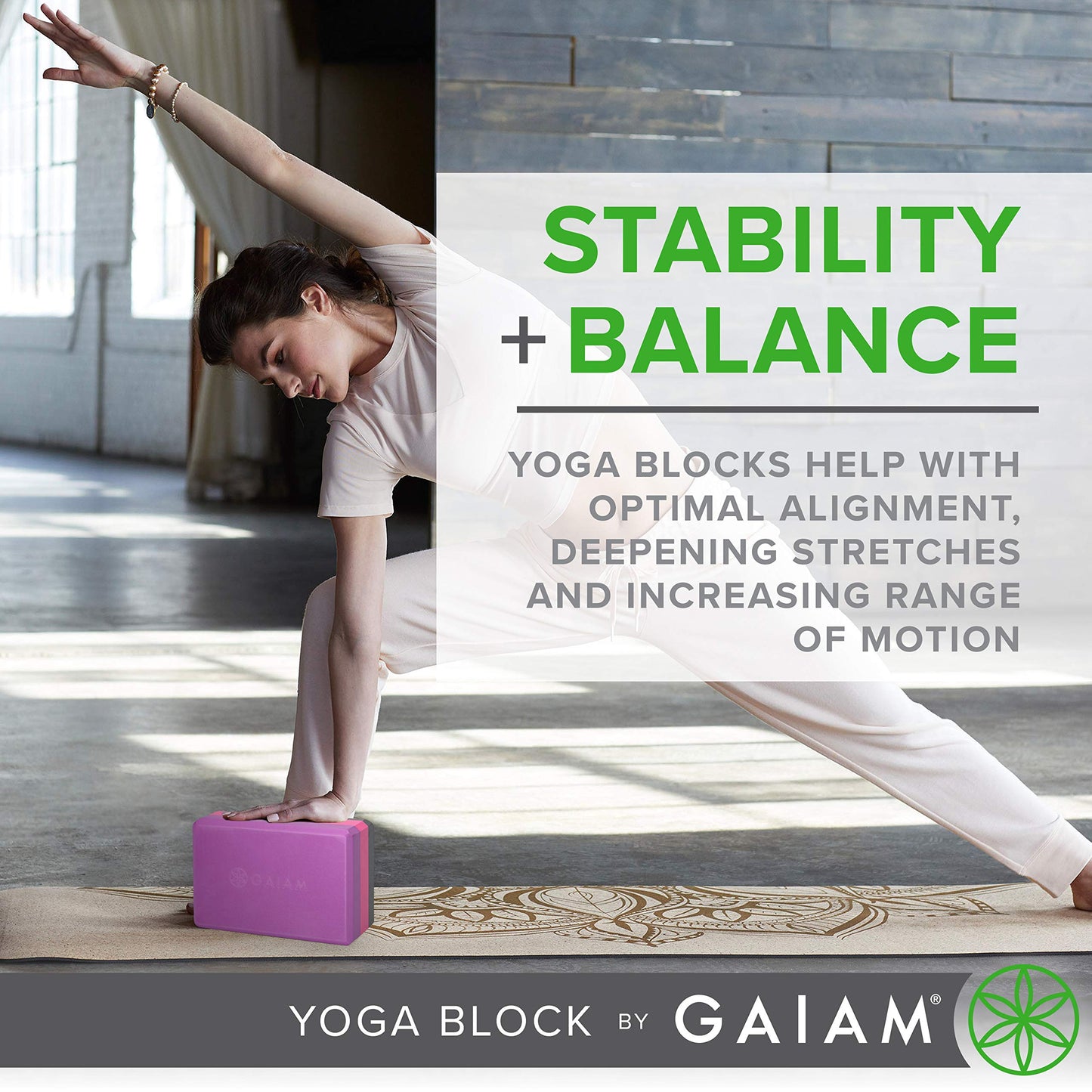 Gaiam Yoga Block – Foam Support for Yoga & Pilates