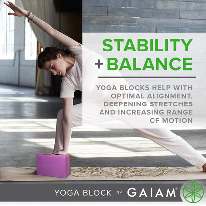 Gaiam Yoga Block – Foam Support for Yoga & Pilates