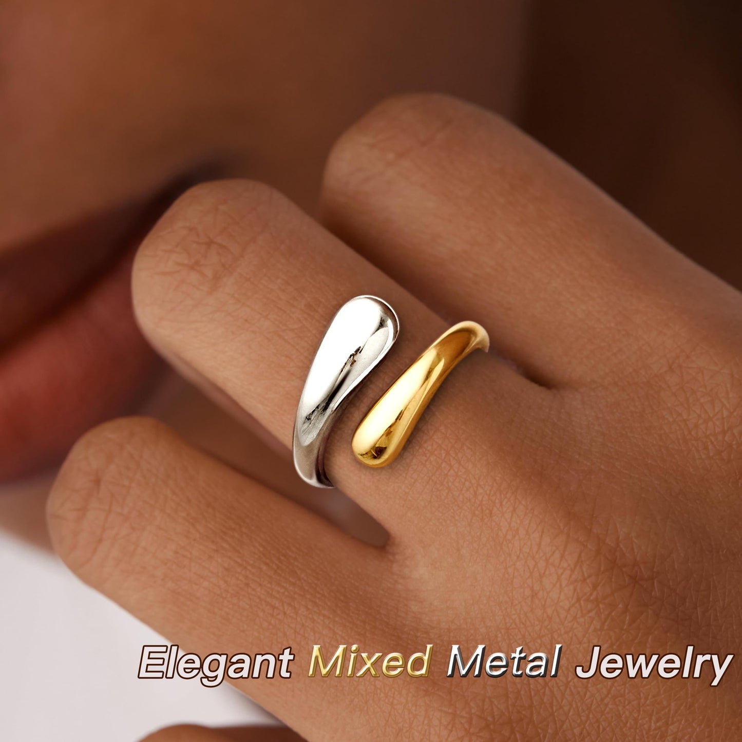 Gold Chunky Adjustable Rings
