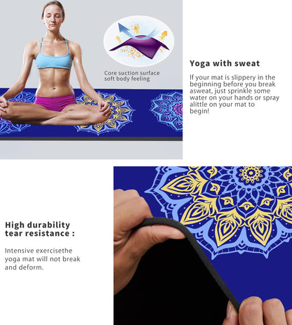 Cifupy Double-Sided Non-Slip Yoga Mat with Strap & Bag