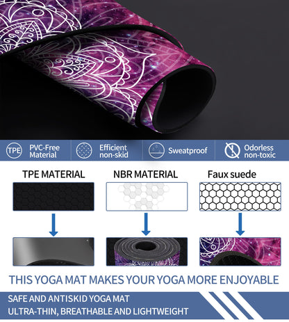Cifupy Double-Sided Non-Slip Yoga Mat with Strap & Bag