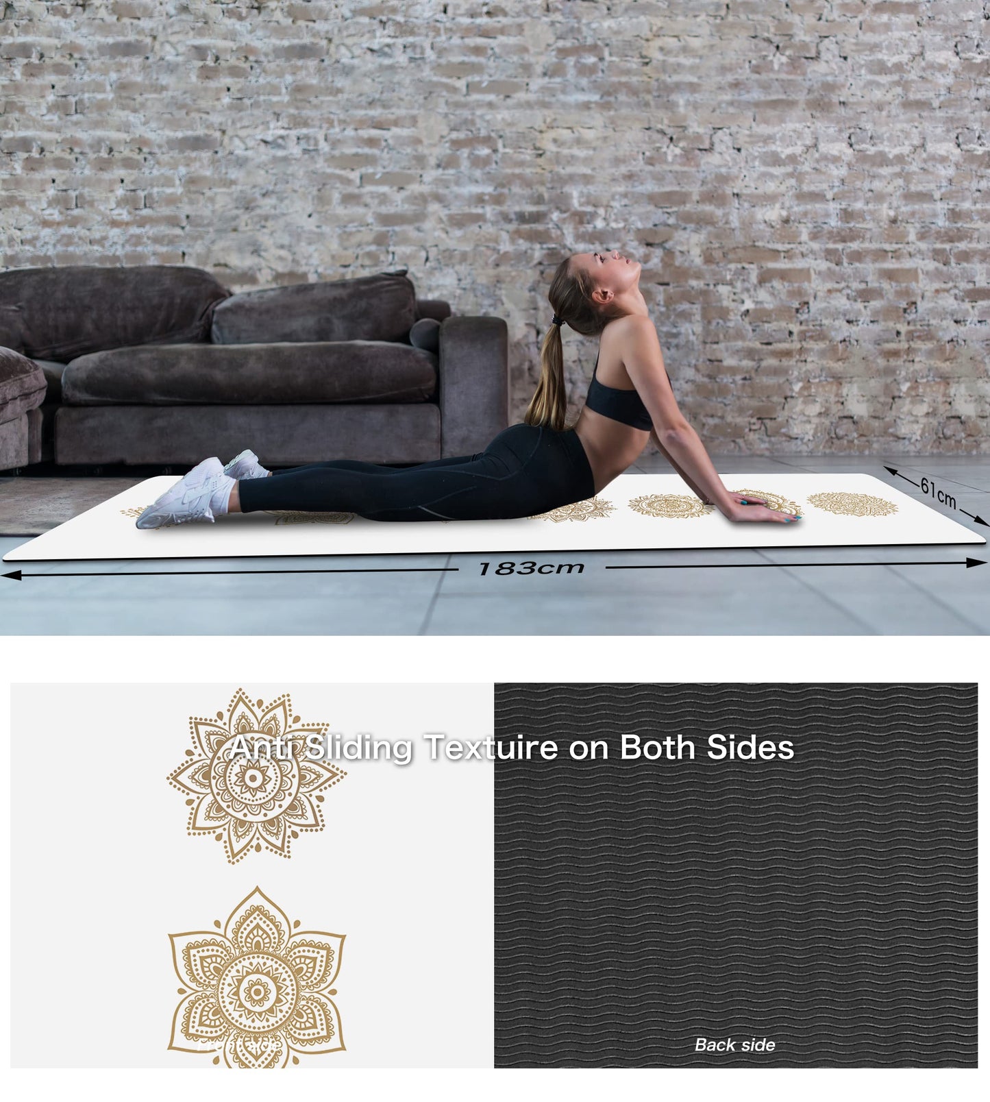 Non-Slip TPE Yoga & Exercise Mat with Strap