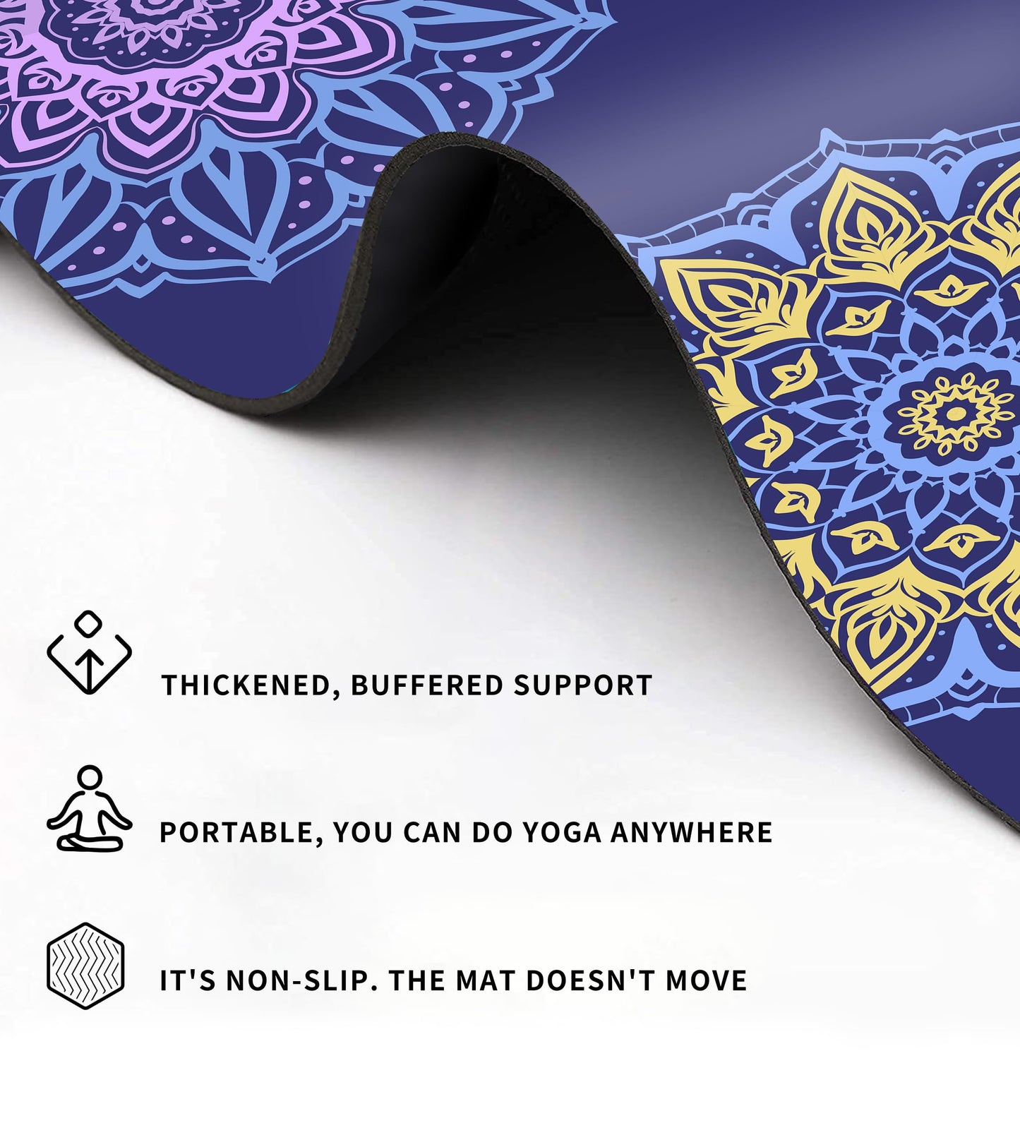 Cifupy Double-Sided Non-Slip Yoga Mat with Strap & Bag
