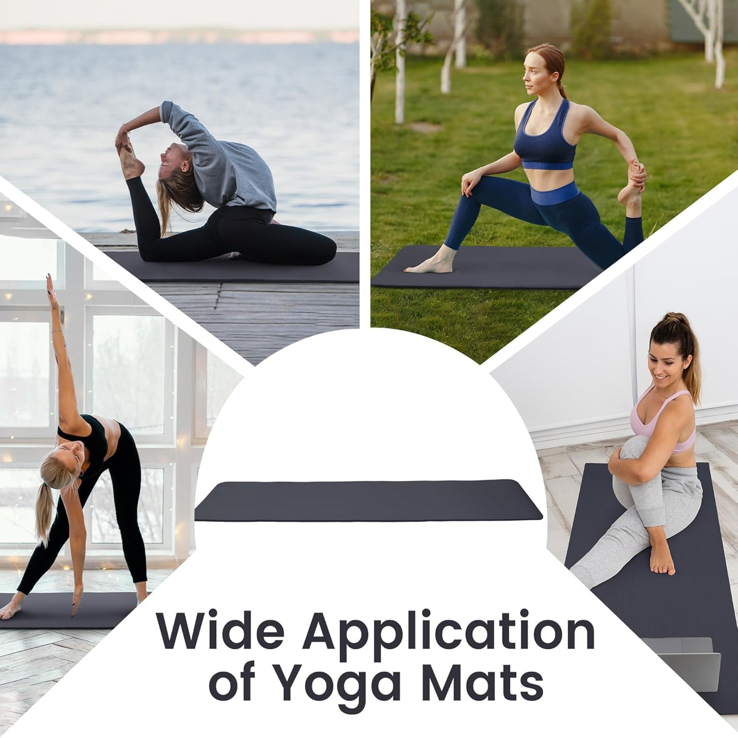 Extra Thick 1/2" High-Density Yoga Mat with Strap