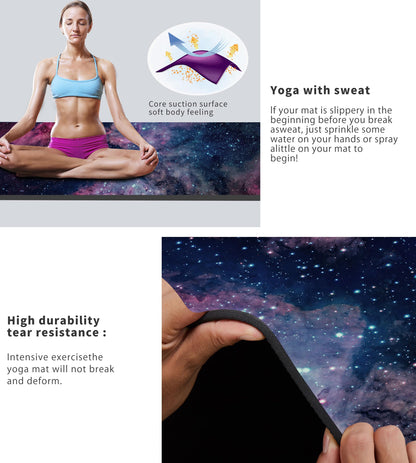 Cifupy Double-Sided Non-Slip Yoga Mat with Strap & Bag