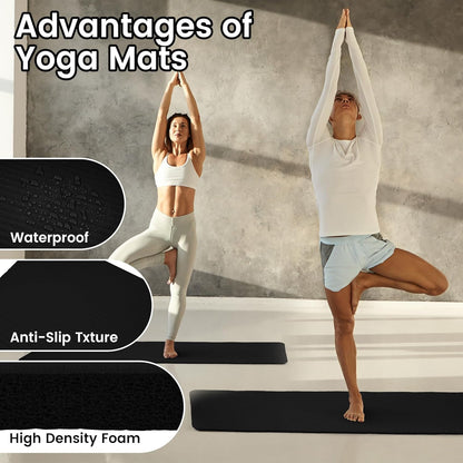 Extra Thick 1/2" High-Density Yoga Mat with Strap