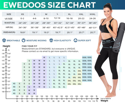 Ewedoos Women’s Capri Yoga Leggings with Pockets