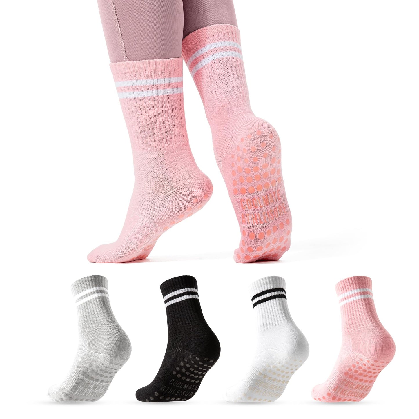 CoolMate Women’s Non-Slip Pilates Yoga Socks