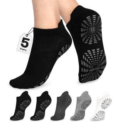 unenow Women’s Non-Slip Pilates Socks (5 Pairs)