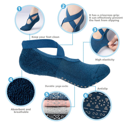 BKP Non-Slip Yoga & Pilates Grip Socks for Women
