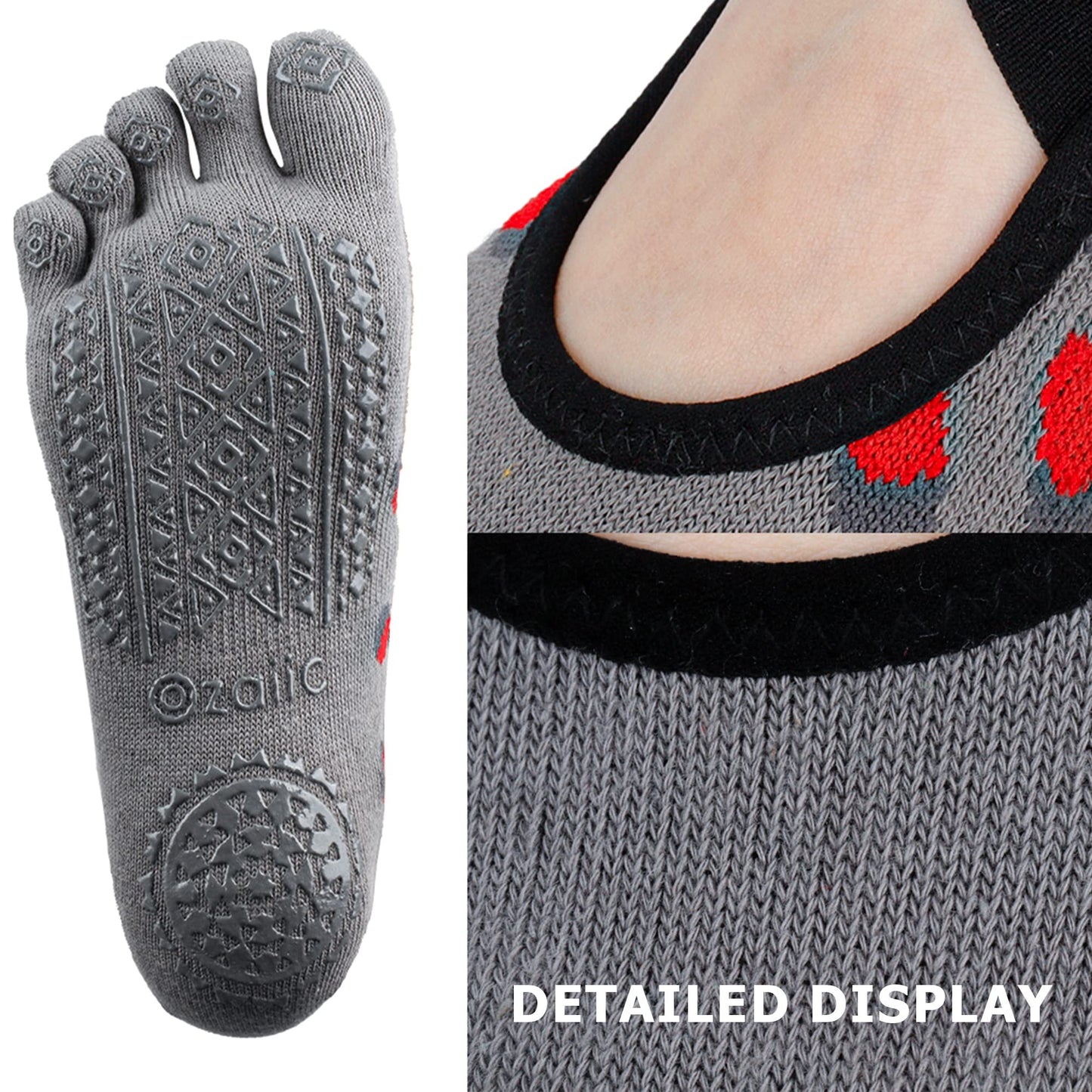 Ozaiic Women’s Non-Slip Yoga Socks with Grips