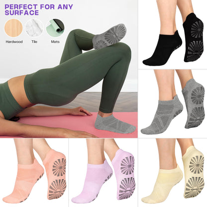 unenow Women’s Non-Slip Pilates Socks (5 Pairs)