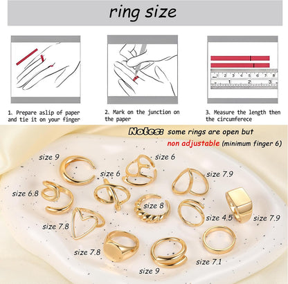 12-Piece Gold Stackable Rings