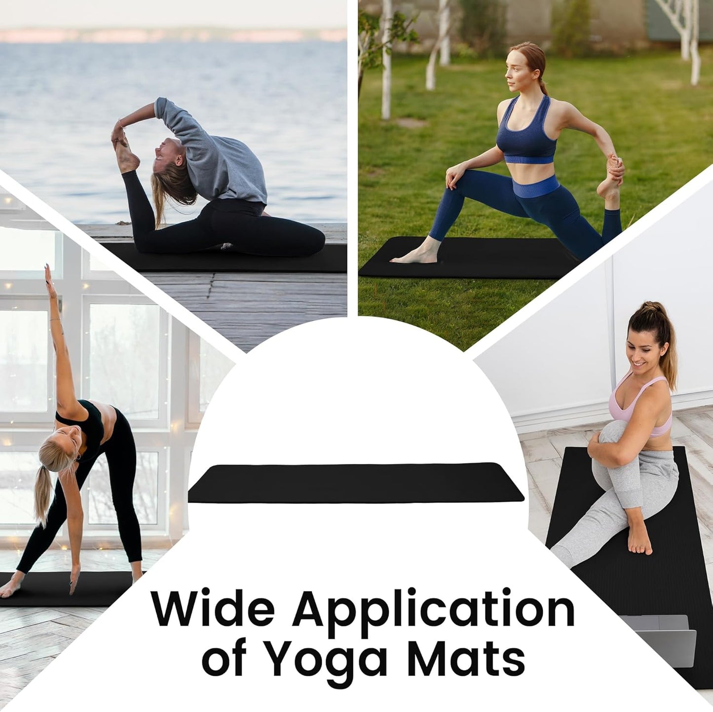 Extra Thick 1/2" High-Density Yoga Mat with Strap