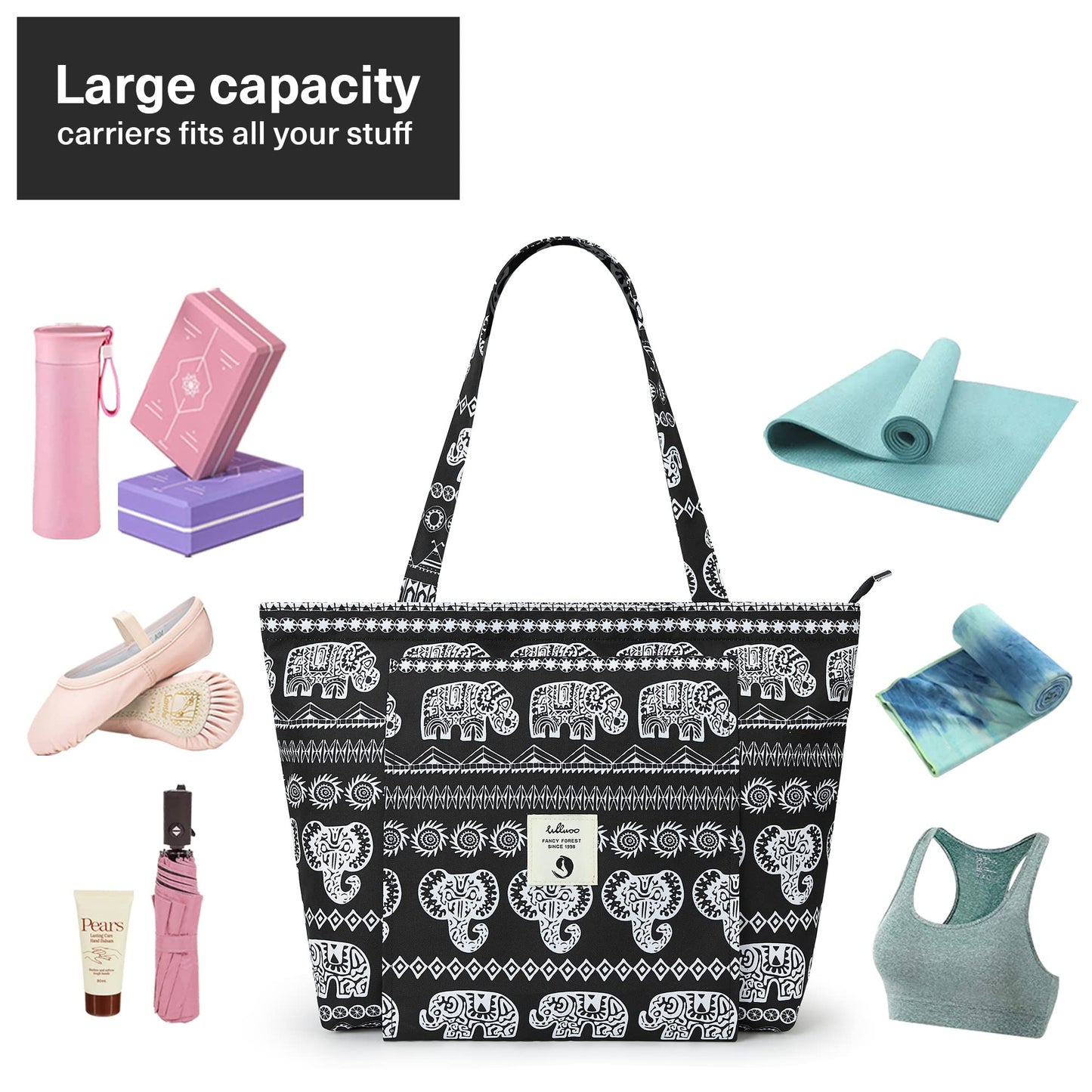 WLLWOO Yoga Mat Tote Bag for Women