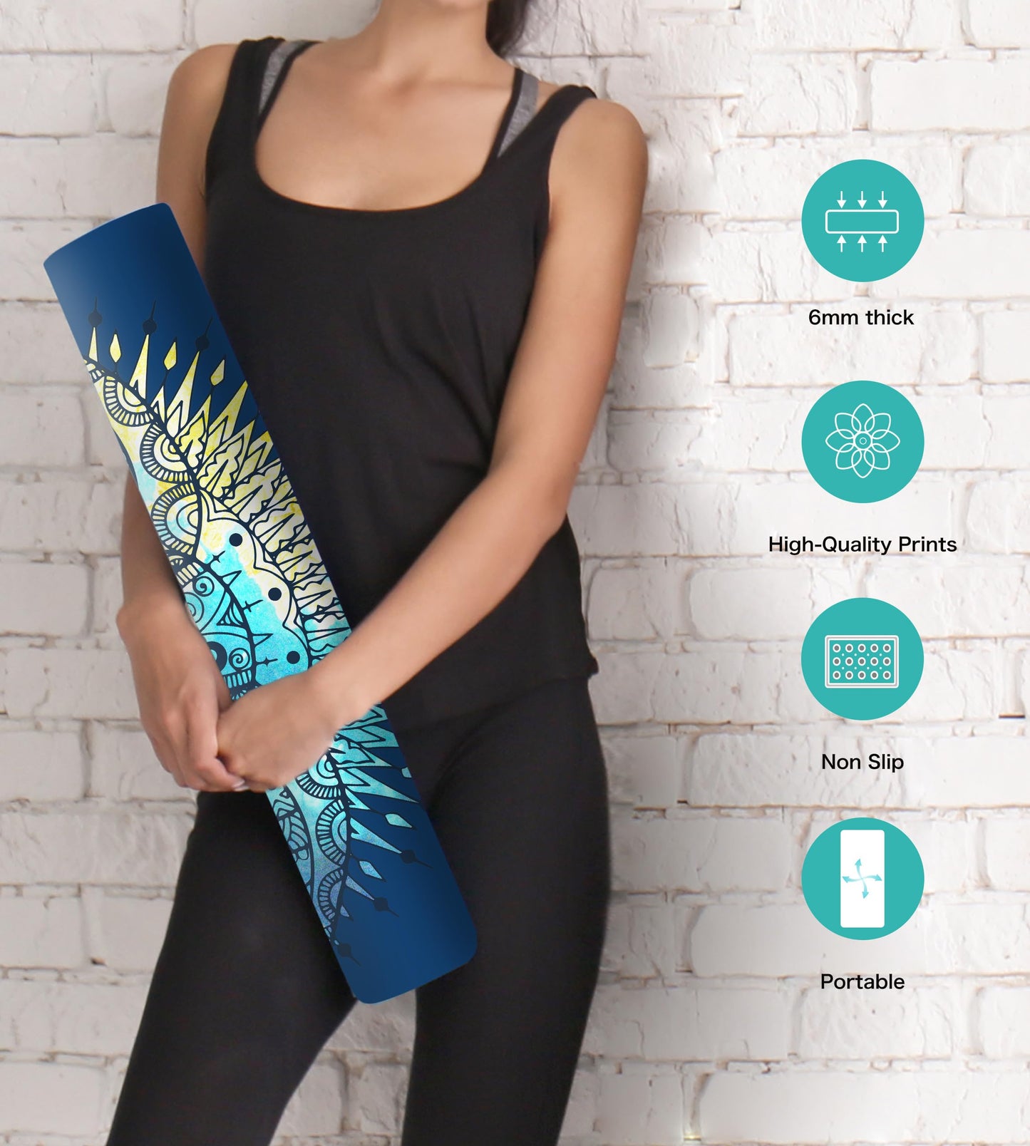 Non-Slip TPE Yoga & Exercise Mat with Strap