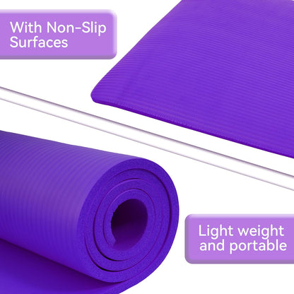 Extra Thick 1/2" High-Density Yoga Mat with Strap