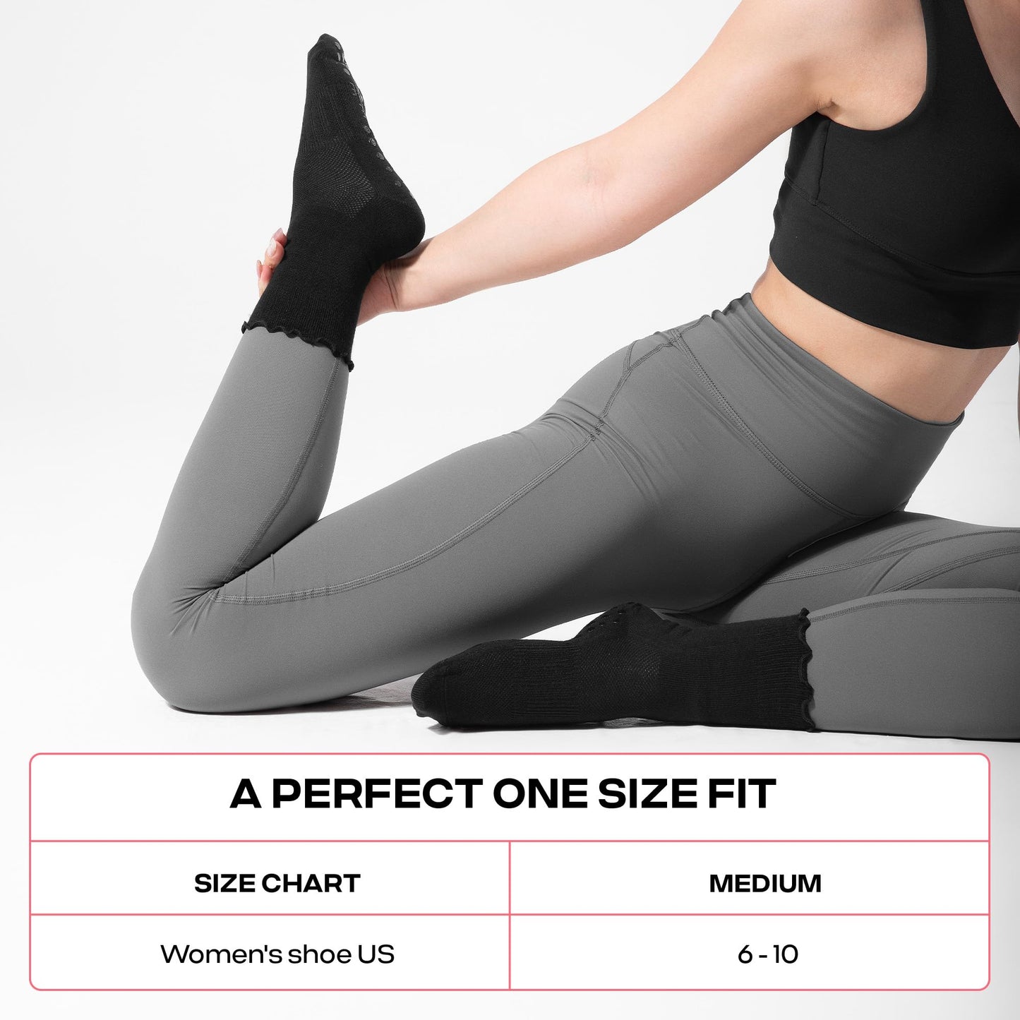 CoolMate Women’s Non-Slip Pilates Yoga Socks