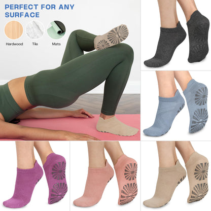 unenow Women’s Non-Slip Pilates Socks (5 Pairs)