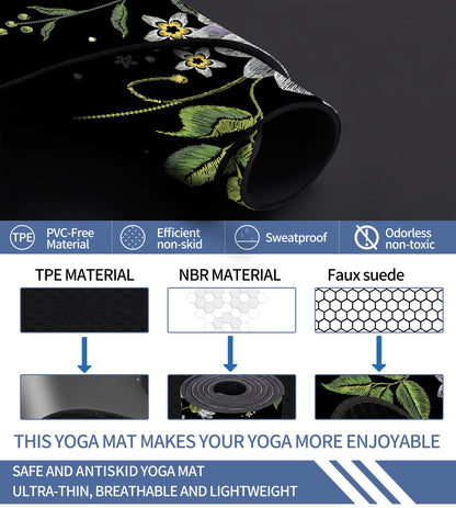 Cifupy Double-Sided Non-Slip Yoga Mat with Strap & Bag