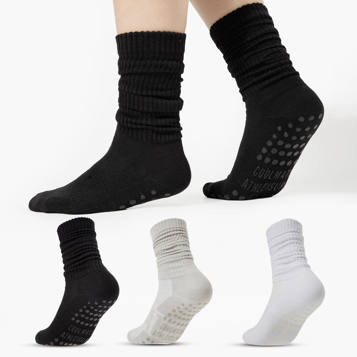 CoolMate Women’s Non-Slip Pilates Yoga Socks