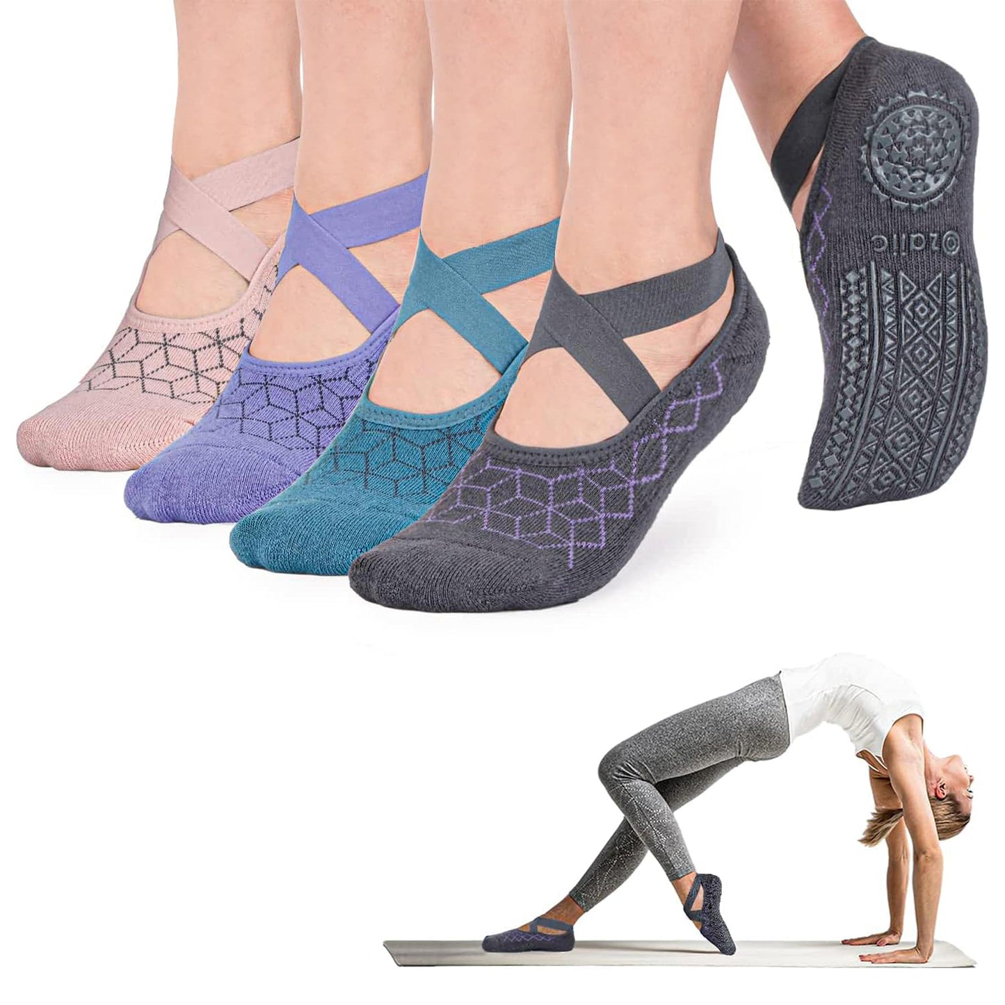 Ozaiic Non-Slip Yoga Socks for Women