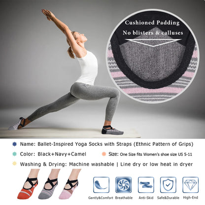 Ozaiic Non-Slip Yoga Socks for Women