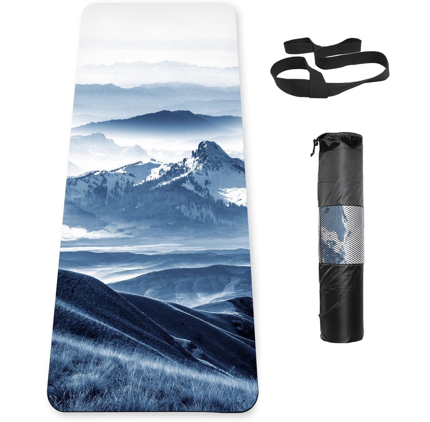 Non-Slip TPE Yoga & Exercise Mat with Strap