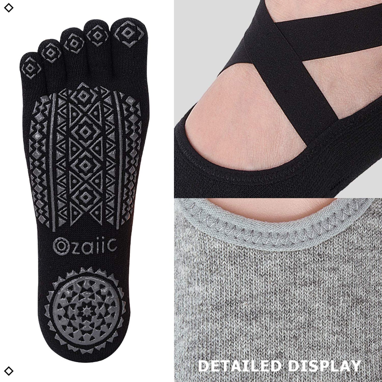 Ozaiic Women’s Non-Slip Yoga Socks with Grips