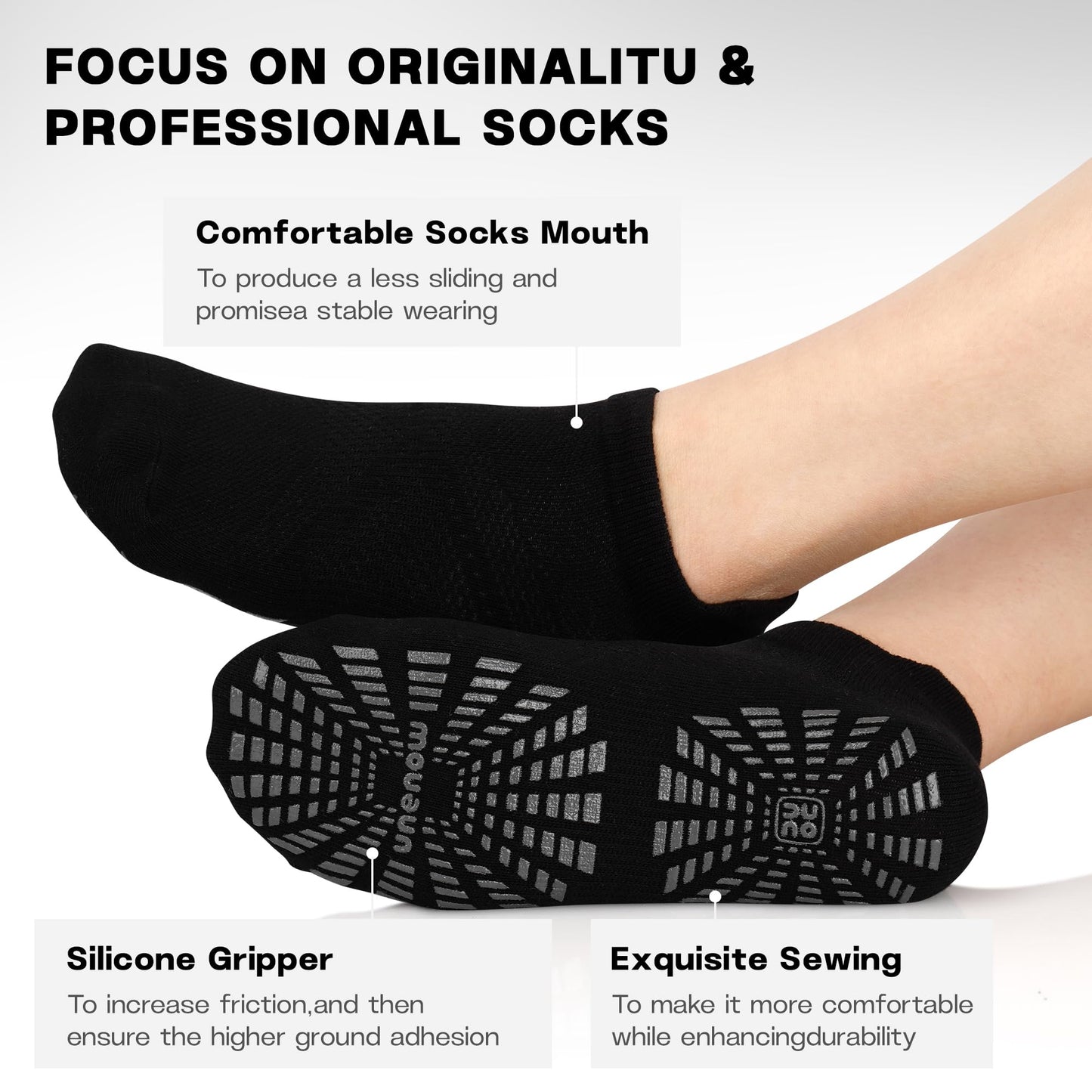 unenow Women’s Non-Slip Pilates Socks (5 Pairs)
