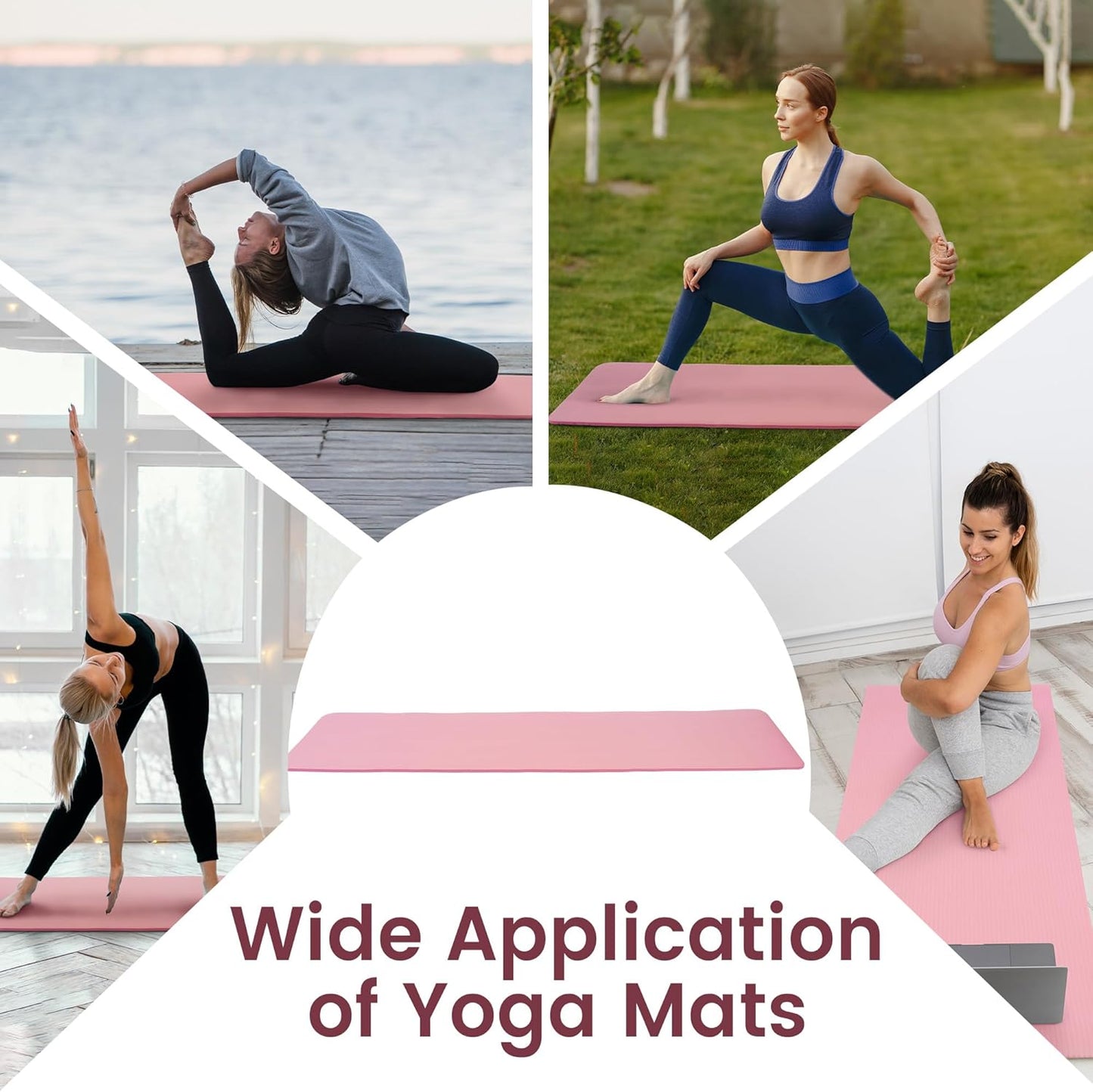 Extra Thick 1/2" High-Density Yoga Mat with Strap