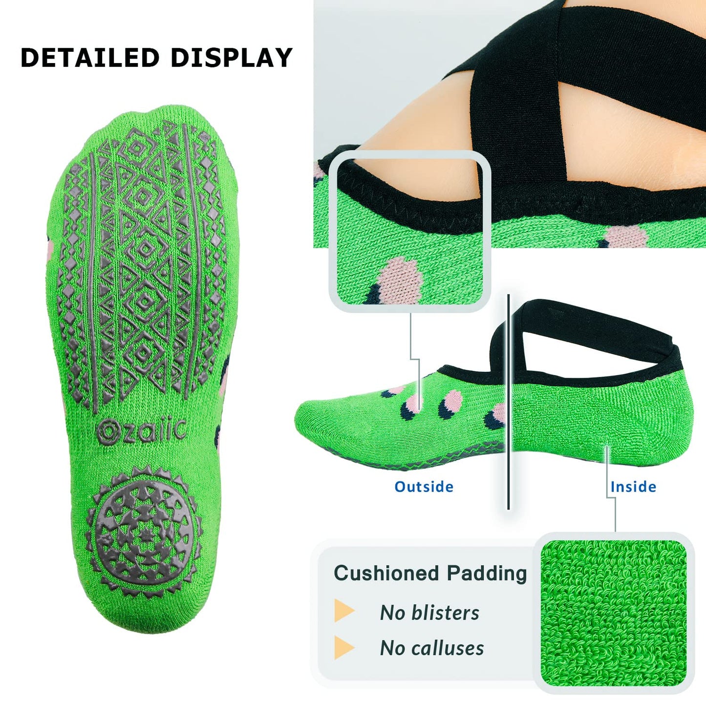 Ozaiic Non-Slip Yoga Socks for Women