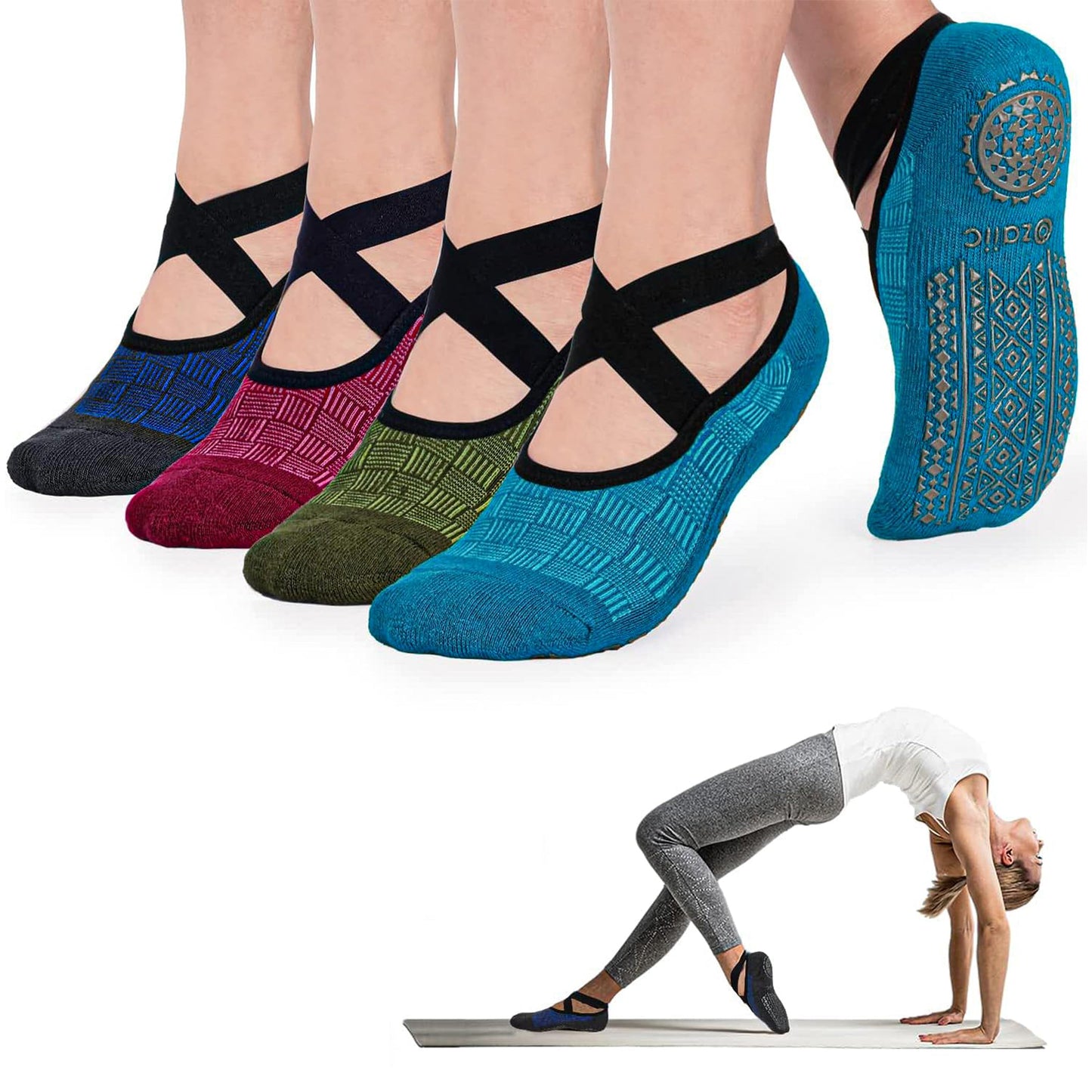 Ozaiic Non-Slip Yoga Socks for Women