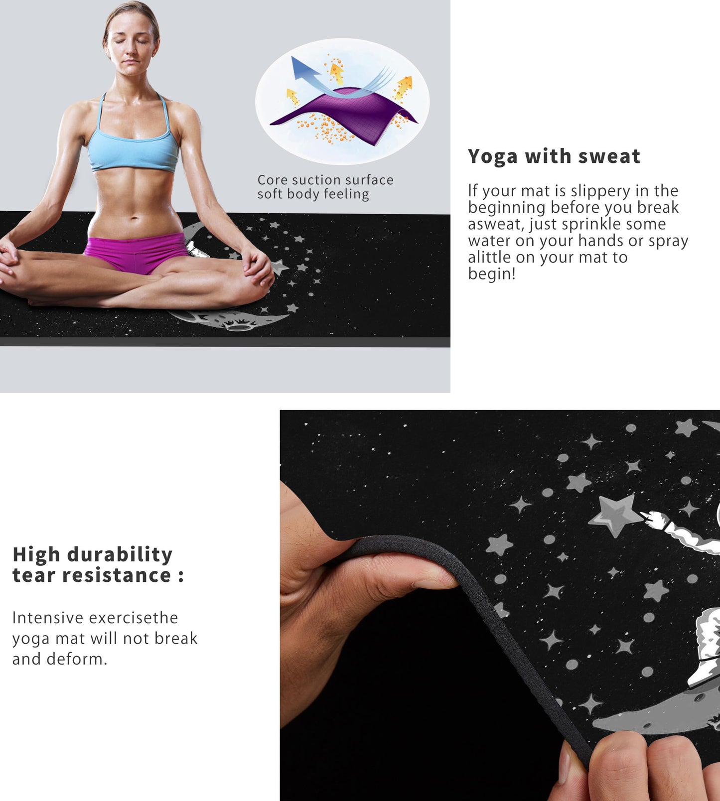 Cifupy Double-Sided Non-Slip Yoga Mat with Strap & Bag