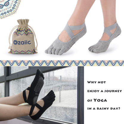 Ozaiic Women’s Non-Slip Yoga Socks with Grips