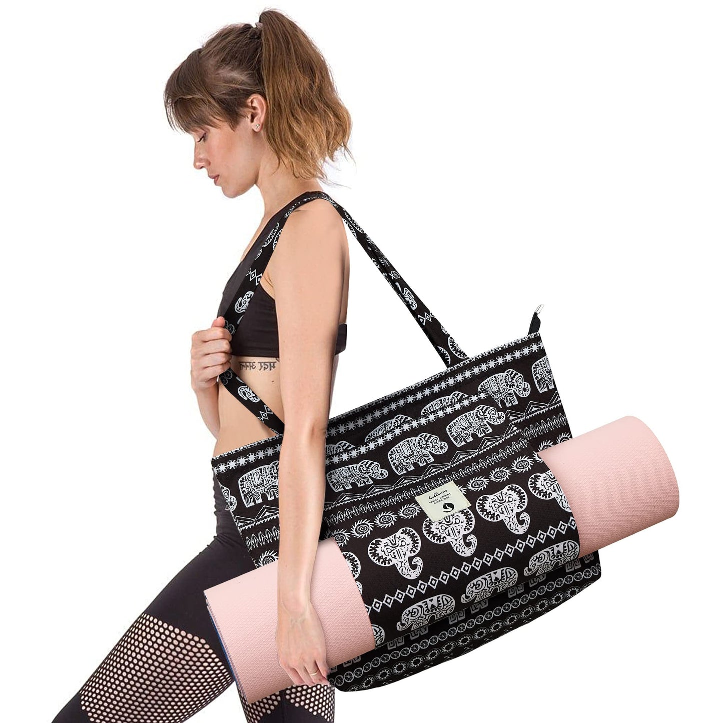 WLLWOO Yoga Mat Tote Bag for Women