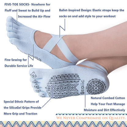 Ozaiic Women’s Non-Slip Yoga Socks with Grips
